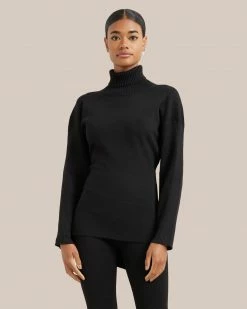 Modern Ref Clothing Vereena Cut-Out Back Turtleneck Sweater
