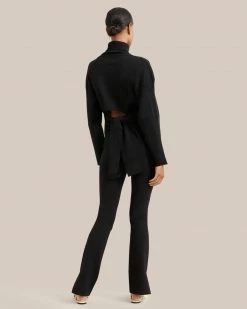 Modern Ref Clothing Vereena Cut-Out Back Turtleneck Sweater