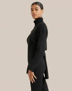 Modern Ref Clothing Vereena Cut-Out Back Turtleneck Sweater