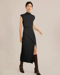 No Less Than Yimei Side Slit Midi Dress