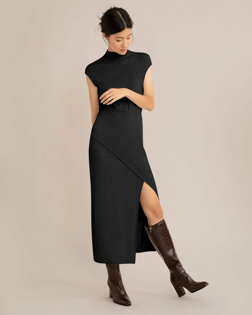 No Less Than Yimei Side Slit Midi Dress