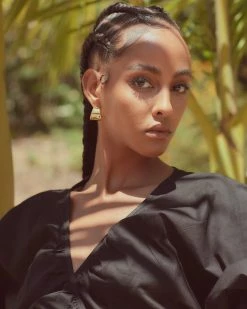 Laura Estrada 14K Gold Plated Molten Shape Hoop Earrings