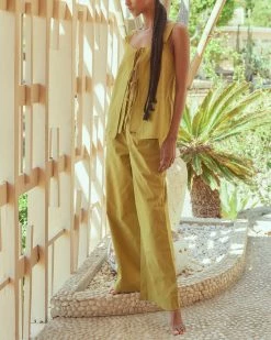 Fashion Apparels Paula Smocked Waist Wide Leg Pant Vacation
