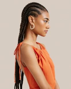 Machete Accessories Acetate Square Midi Hoop Earrings