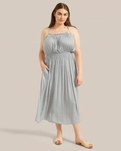 Hua Jia Aileen Tie-Shoulder Maxi Dress