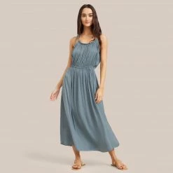 Hua Jia Aileen Tie-Shoulder Maxi Dress