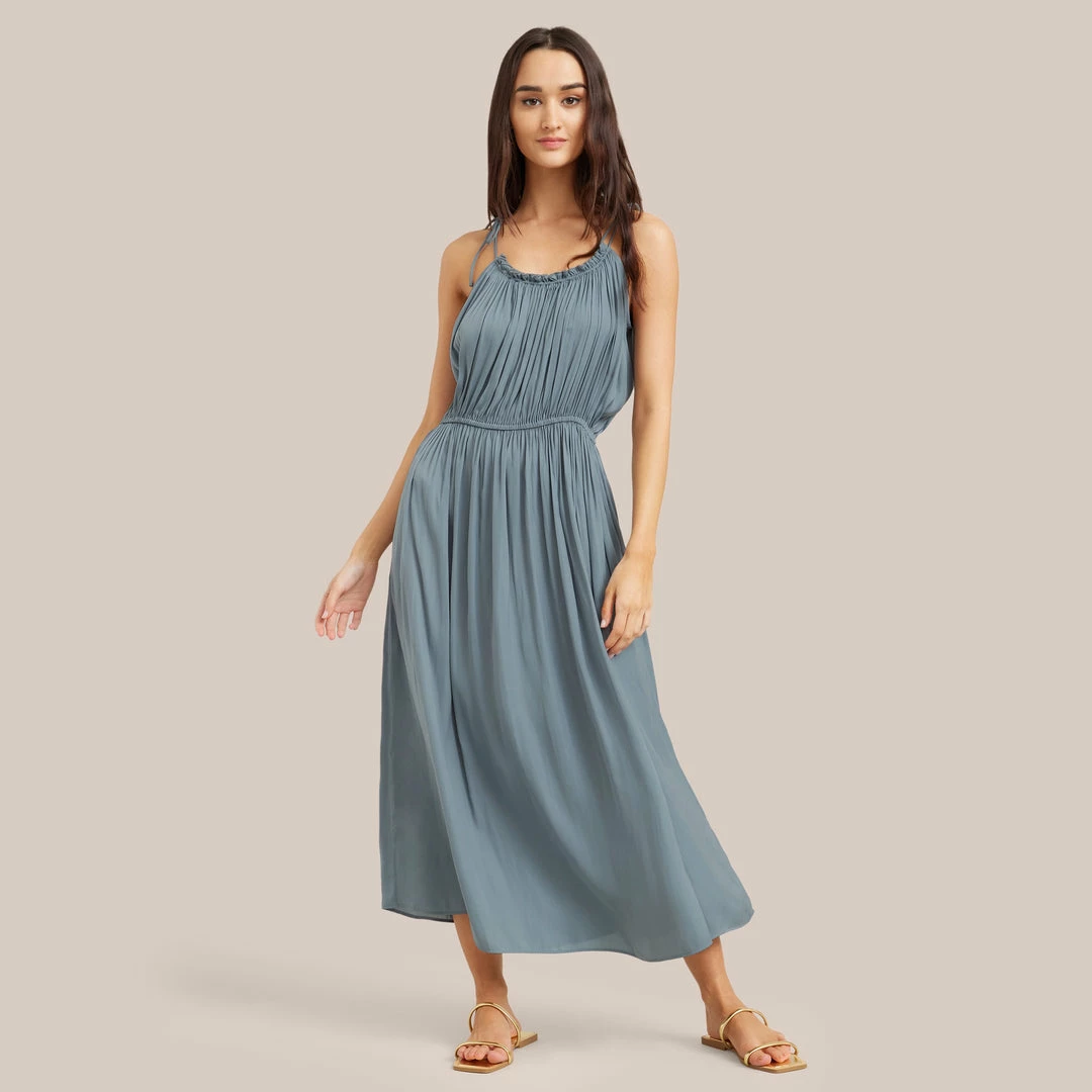 Hua Jia Aileen Tie-Shoulder Maxi Dress