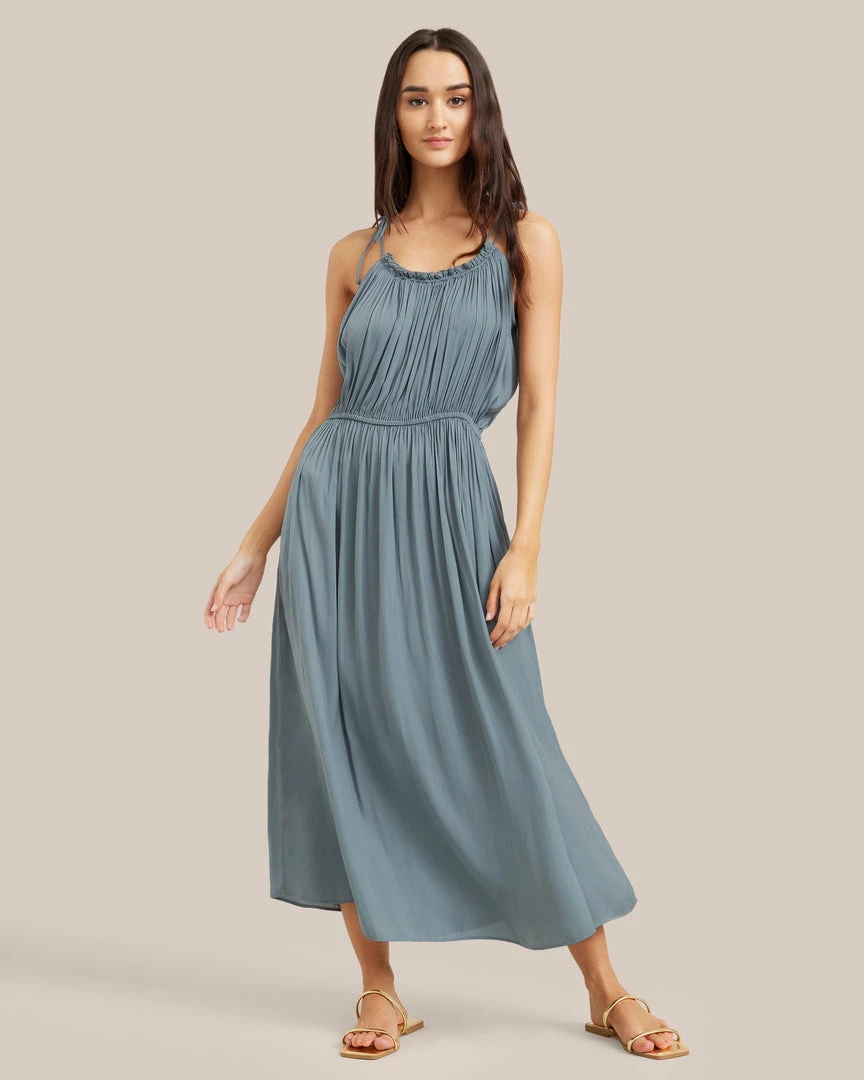 Hua Jia Aileen Tie-Shoulder Maxi Dress
