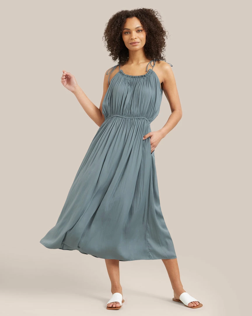 Hua Jia Aileen Tie-Shoulder Maxi Dress