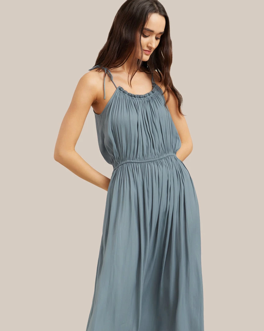 Hua Jia Aileen Tie-Shoulder Maxi Dress