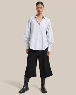 Fashion Apparels Ash Striped Button Up Shirt