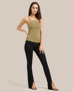 Asia Consultancy Co., Ltd Chrissy Split Hem Ponte Pant