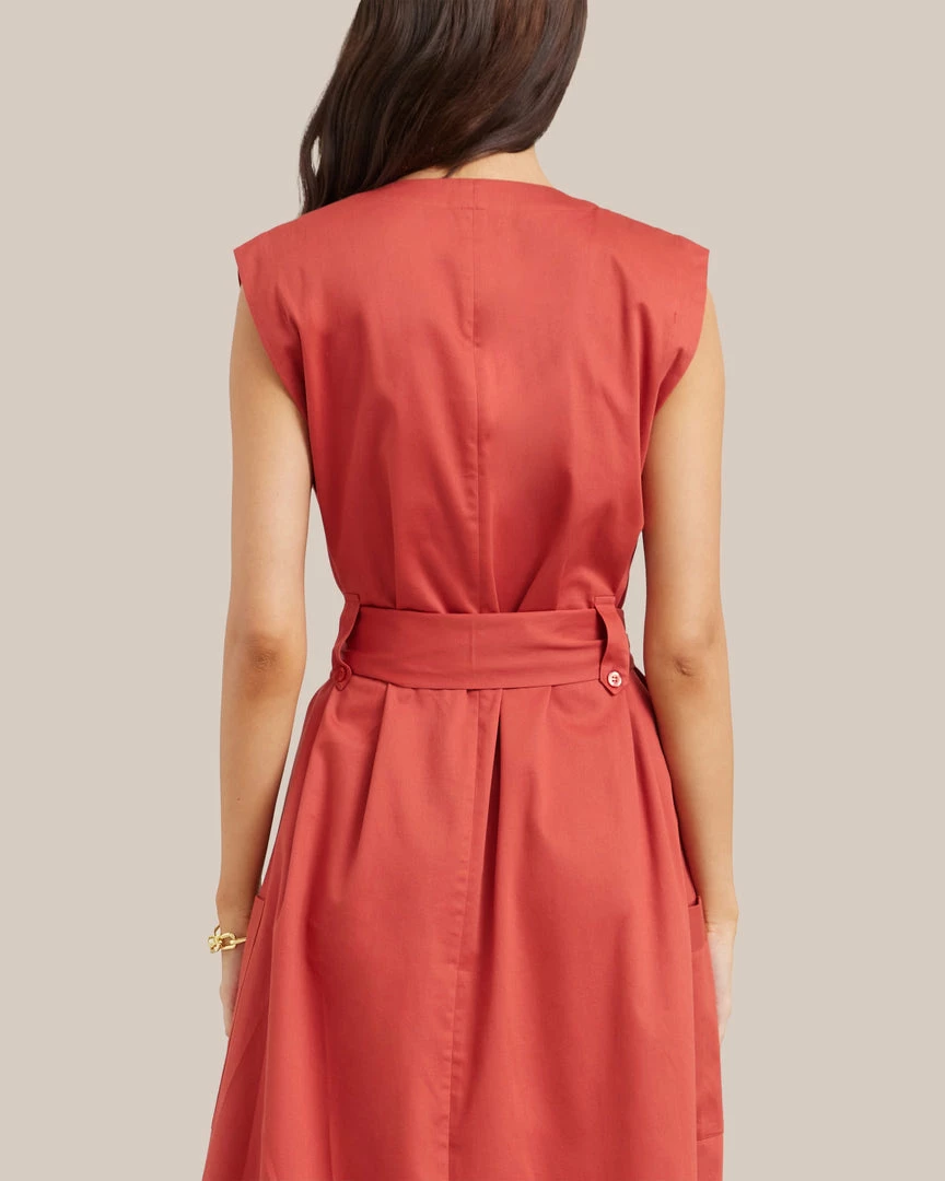 Fashion Apparels Claudette Tie Waist Cotton Dress Vacation