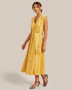 Fashion Apparels Claudette Tie Waist Cotton Dress Vacation