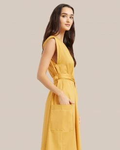 Fashion Apparels Claudette Tie Waist Cotton Dress Vacation
