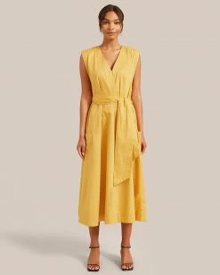 Fashion Apparels Claudette Tie Waist Cotton Dress Vacation