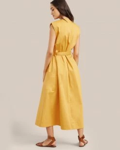 Fashion Apparels Claudette Tie Waist Cotton Dress Vacation
