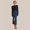 Hwa Fong Company Delaney Front Slit Knit Skirt