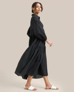 Fashion Apparels Delia Organic Cotton Poplin Tiered Maxi Dress