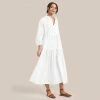 Fashion Apparels Delia Organic Cotton Poplin Tiered Maxi Dress