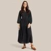 Fashion Apparels Delia Organic Cotton Poplin Tiered Maxi Dress