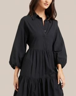 Fashion Apparels Delia Organic Cotton Poplin Tiered Maxi Dress