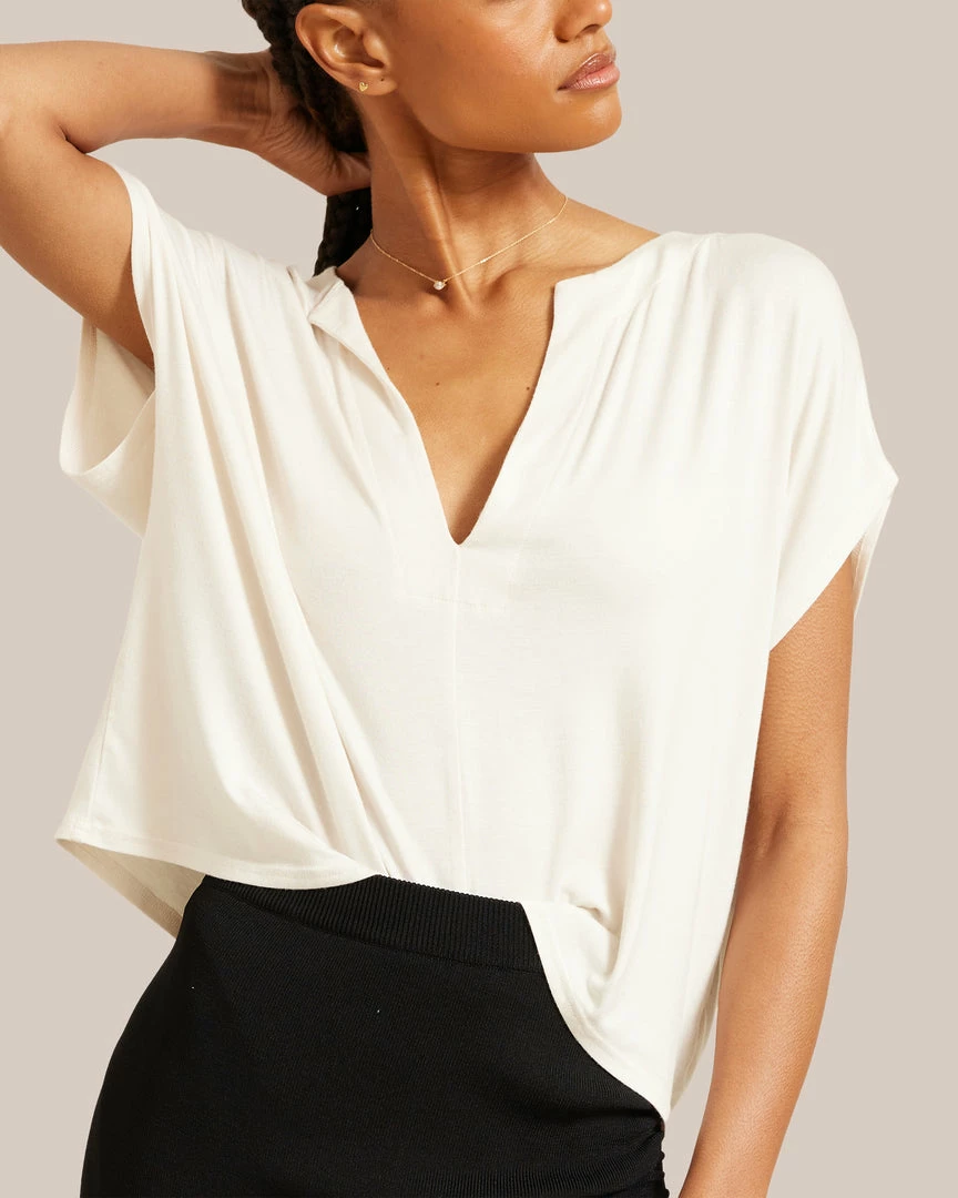 UBASE INTERNATIONAL, INC. Demi V-Neck Short-Sleeve Tee Lounge