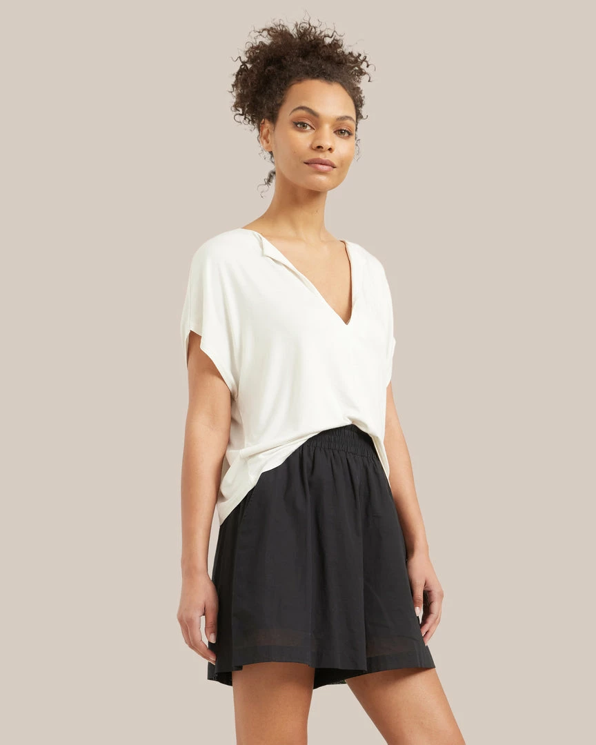 UBASE INTERNATIONAL, INC. Demi V-Neck Short-Sleeve Tee Lounge