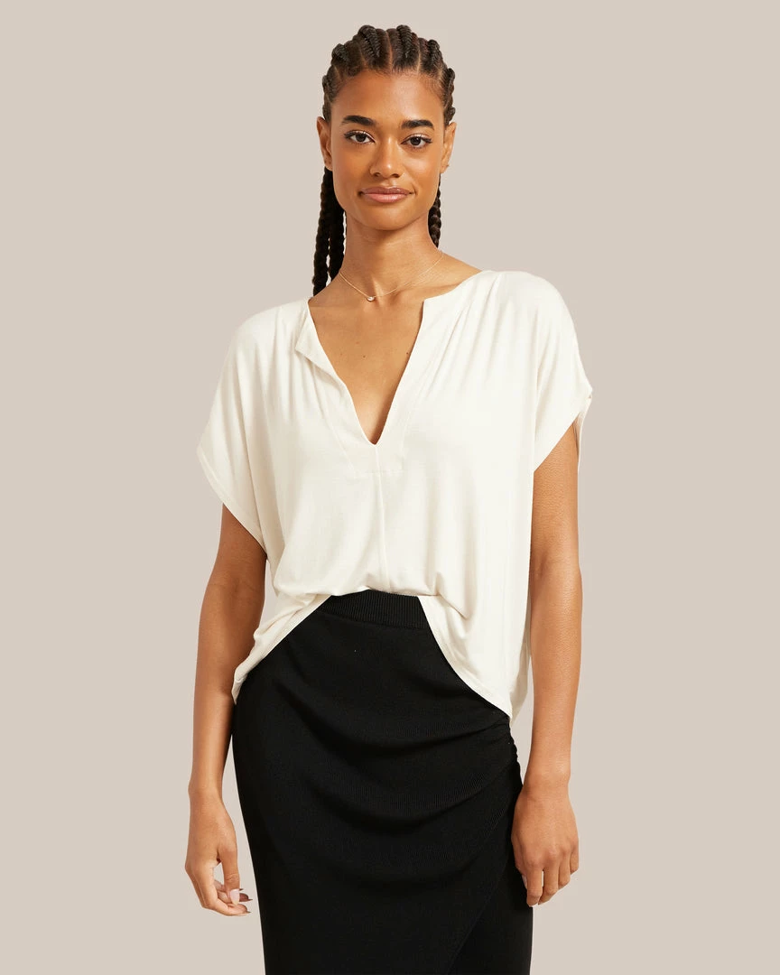 UBASE INTERNATIONAL, INC. Demi V-Neck Short-Sleeve Tee Lounge