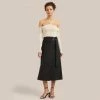 Hua Jia Clothing Devon Belted Wrap Linen Skirt