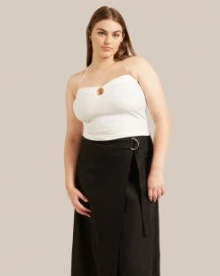 Hua Jia Clothing Devon Belted Wrap Linen Skirt