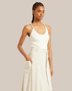 Hua Jia Clothing Devon Belted Wrap Linen Skirt