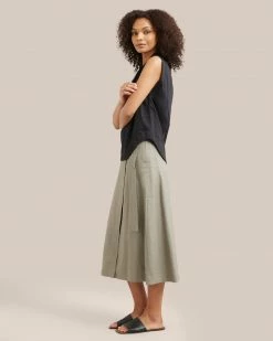 Hua Jia Clothing Devon Belted Wrap Linen Skirt