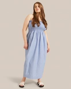 Fashion Apparels Domi Smocked Strapless Maxi Dress Vacation