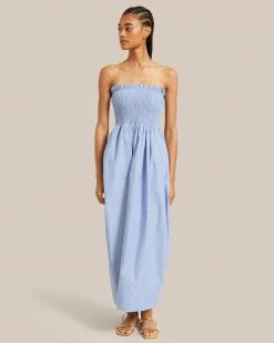 Fashion Apparels Domi Smocked Strapless Maxi Dress Vacation