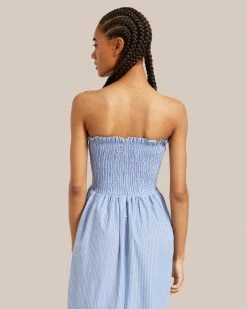Fashion Apparels Domi Smocked Strapless Maxi Dress Vacation