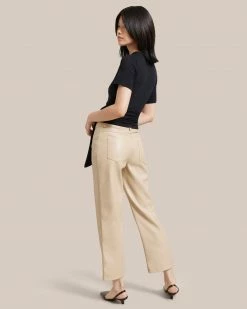All Row Work Donya Vegan Leather Cropped Pant