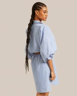 Fashion Apparels Emma Open-Back Stripe Dress