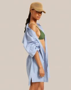 Fashion Apparels Emma Open-Back Stripe Dress