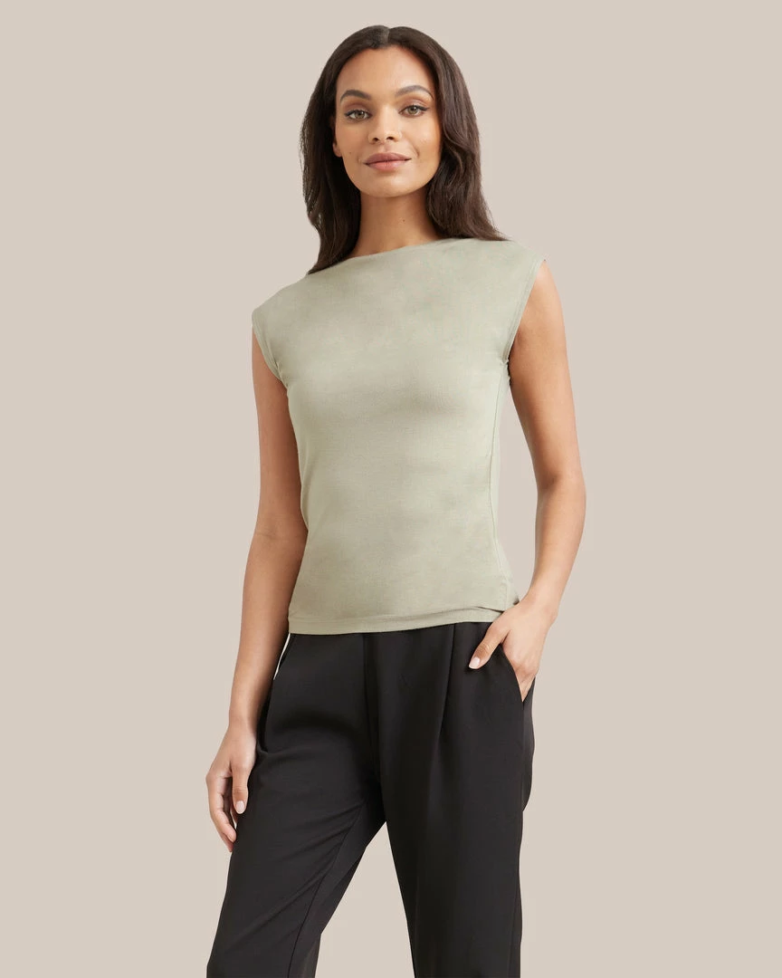 UBASE INTERNATIONAL, INC. Lounge Esme Sleeveless Slit-Neck Tank