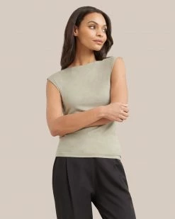 UBASE INTERNATIONAL, INC. Lounge Esme Sleeveless Slit-Neck Tank