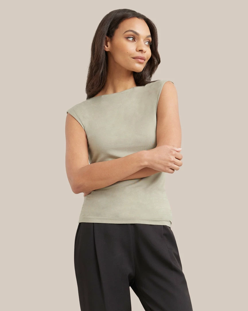 UBASE INTERNATIONAL, INC. Lounge Esme Sleeveless Slit-Neck Tank