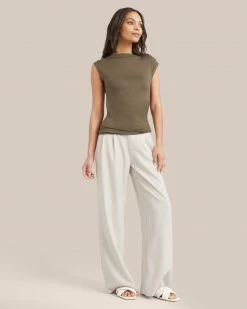 UBASE INTERNATIONAL, INC. Esme Sleeveless Slit-Neck Tank Lounge