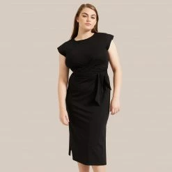 UBASE INTERNATIONAL, INC. Clothing Fei Organic Cotton Tie-Front Midi Dress