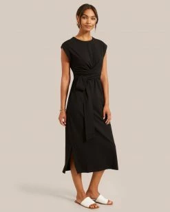 UBASE INTERNATIONAL, INC. Clothing Fei Organic Cotton Tie-Front Midi Dress