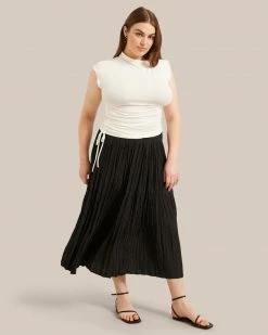 Hua Jia Celebrate Galena Tiered Ruched Midi Skirt