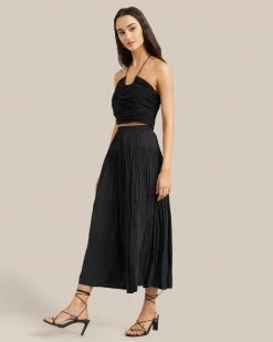 Hua Jia Celebrate Galena Tiered Ruched Midi Skirt