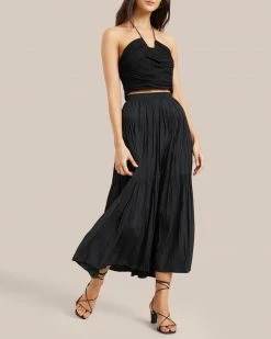 Hua Jia Celebrate Galena Tiered Ruched Midi Skirt