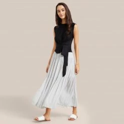 Hua Jia Celebrate Galena Tiered Ruched Midi Skirt