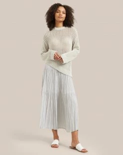 Hua Jia Celebrate Galena Tiered Ruched Midi Skirt